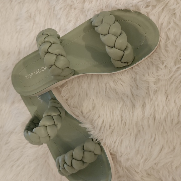 TOP MODA Mint  BRAIDED SLIDES NEW - Picture 5 of 11